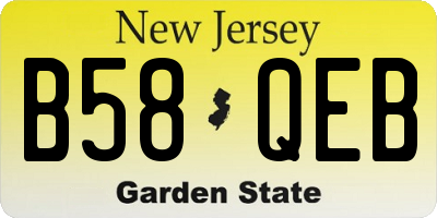 NJ license plate B58QEB