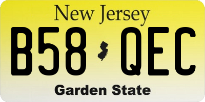 NJ license plate B58QEC