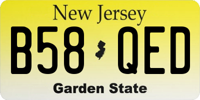 NJ license plate B58QED