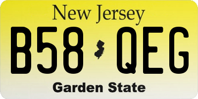 NJ license plate B58QEG