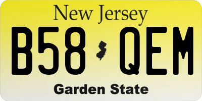 NJ license plate B58QEM