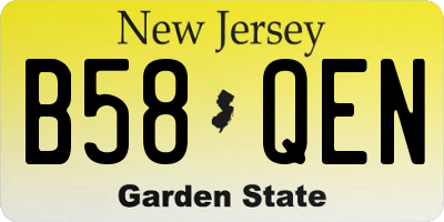 NJ license plate B58QEN