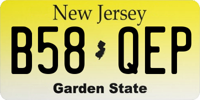 NJ license plate B58QEP