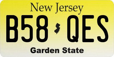 NJ license plate B58QES