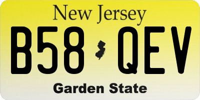 NJ license plate B58QEV