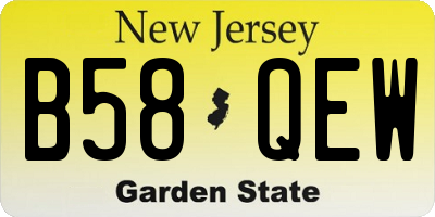 NJ license plate B58QEW