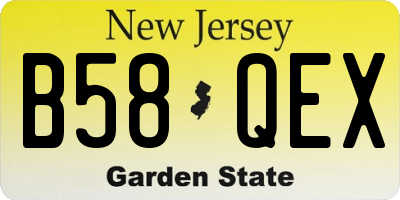 NJ license plate B58QEX