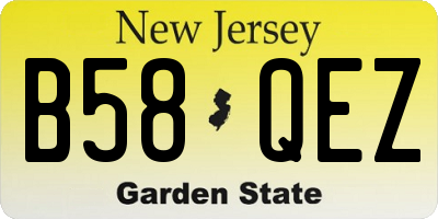 NJ license plate B58QEZ
