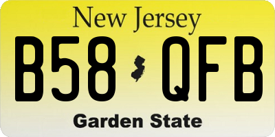 NJ license plate B58QFB