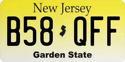 NJ license plate B58QFF