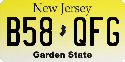 NJ license plate B58QFG