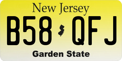 NJ license plate B58QFJ