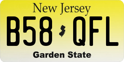 NJ license plate B58QFL