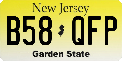 NJ license plate B58QFP