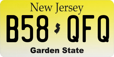 NJ license plate B58QFQ
