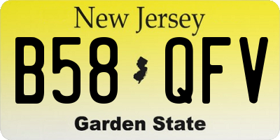 NJ license plate B58QFV