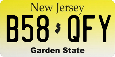 NJ license plate B58QFY