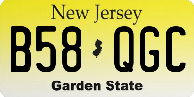 NJ license plate B58QGC