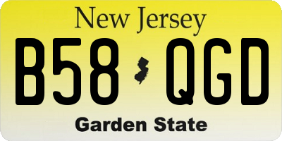 NJ license plate B58QGD