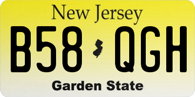NJ license plate B58QGH
