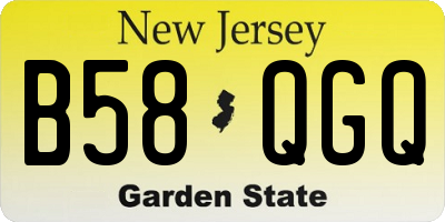 NJ license plate B58QGQ