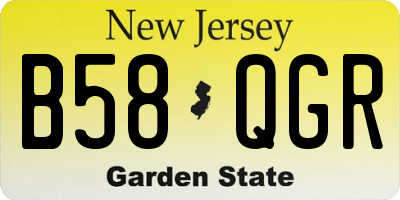NJ license plate B58QGR