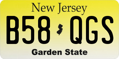 NJ license plate B58QGS