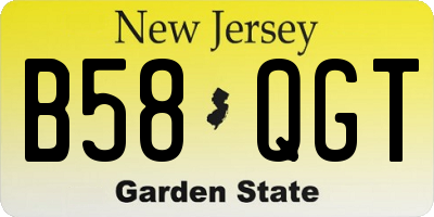 NJ license plate B58QGT