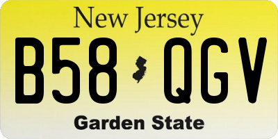 NJ license plate B58QGV