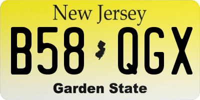 NJ license plate B58QGX