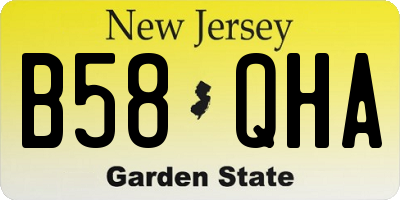 NJ license plate B58QHA