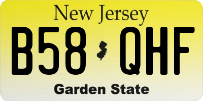 NJ license plate B58QHF