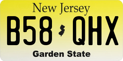 NJ license plate B58QHX