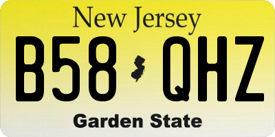 NJ license plate B58QHZ