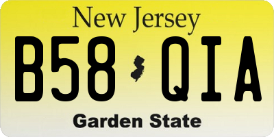 NJ license plate B58QIA
