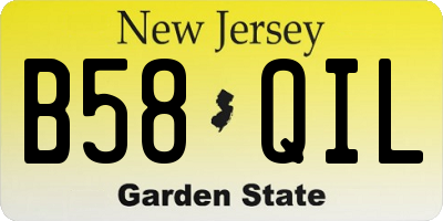 NJ license plate B58QIL