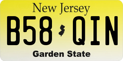 NJ license plate B58QIN