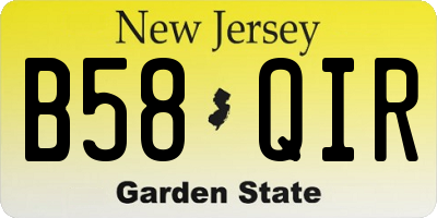 NJ license plate B58QIR
