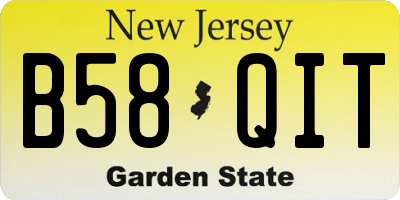 NJ license plate B58QIT