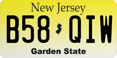 NJ license plate B58QIW
