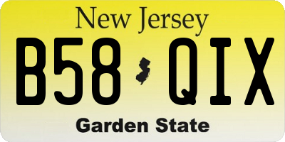 NJ license plate B58QIX