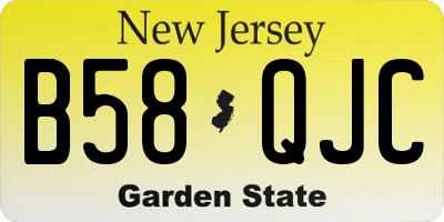 NJ license plate B58QJC