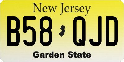 NJ license plate B58QJD