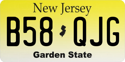 NJ license plate B58QJG