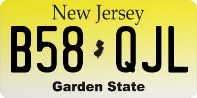 NJ license plate B58QJL
