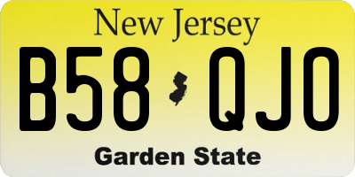NJ license plate B58QJO