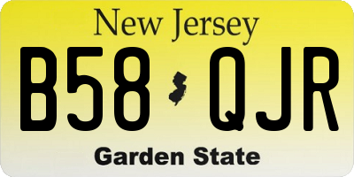 NJ license plate B58QJR