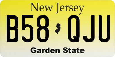 NJ license plate B58QJU