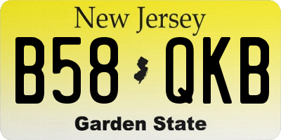NJ license plate B58QKB