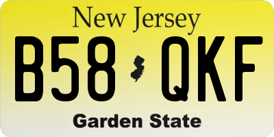 NJ license plate B58QKF